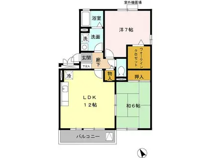 クレールプラザ立花(2LDK/3階)の間取り写真