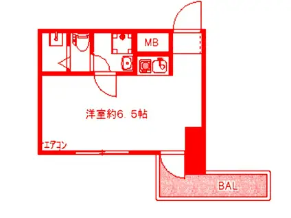 京急本線 京急鶴見駅 徒歩7分 4階建 築34年(ワンルーム/4階)の間取り写真