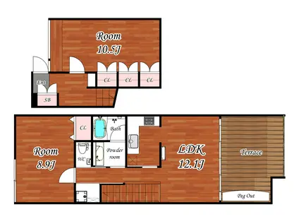 ZEPHYR HILL(2LDK/1階)の間取り写真