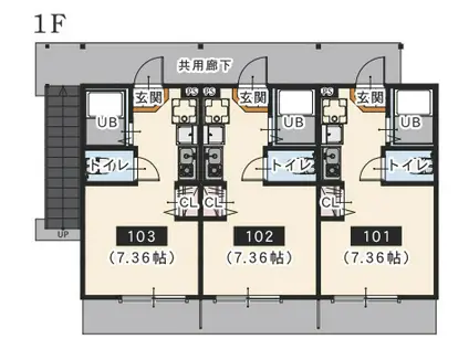 AP御園4丁目(ワンルーム/2階)の間取り写真