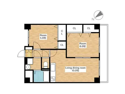 リファインド・パレス(2LDK/4階)の間取り写真