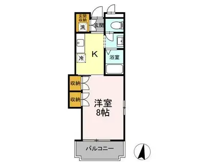 VILLA PINE PLAIN(1K/1階)の間取り写真