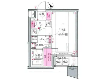 DUARES愛宕虎ノ門(1K/5階)の間取り写真