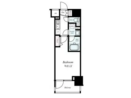 ジェノヴィア新宿御苑グリーンヴェール(1K/11階)の間取り写真