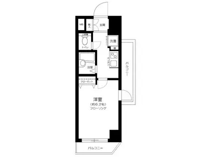 シンシア明大前(1K/3階)の間取り写真