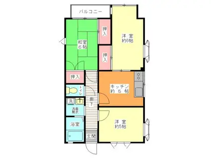 モンヴェールオザワ(3K/2階)の間取り写真