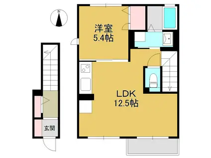 LUCE (1LDK/2階)の間取り写真