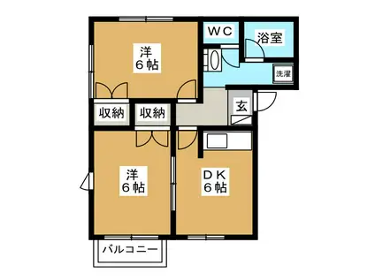 ボヌールM&K(2DK/1階)の間取り写真