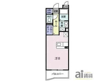 W フォンターナ(ワンルーム/2階)の間取り写真