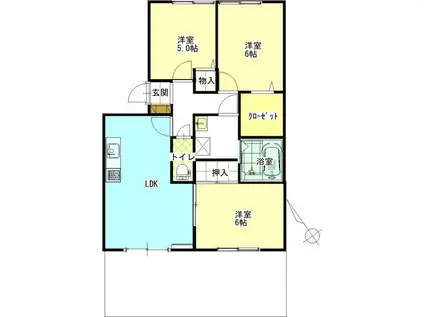 そなぎハイツ(3LDK/1階)の間取り写真