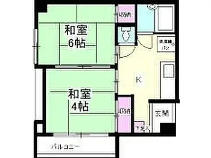 ロックヒルズ10(2K/3階)の間取り写真