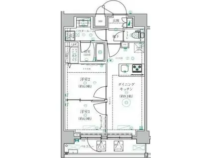 ベルシード墨田(2DK/8階)の間取り写真