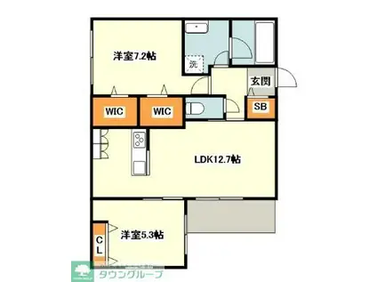 リカ・アイナ(2LDK/1階)の間取り写真