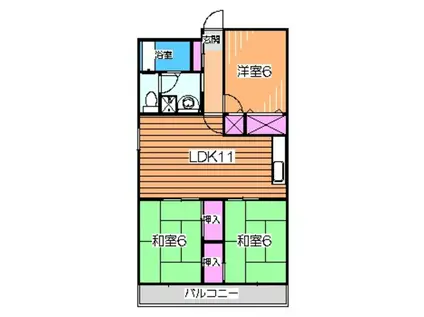 セントポーリア奥田(3LDK/2階)の間取り写真