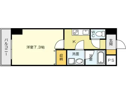U-BASIC REEF 三萩野(1K/6階)の間取り写真