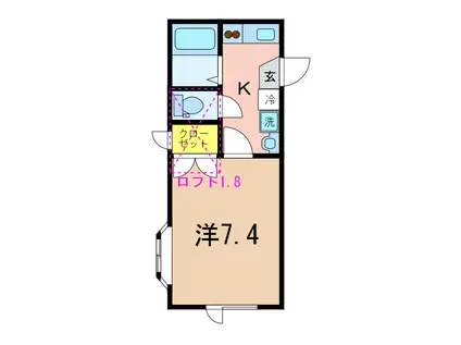 エンゼル(1K/2階)の間取り写真