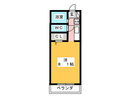 AU GRAND SOLEIL(ワンルーム/2階)の間取り写真