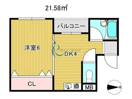 YJミレ21(1DK/5階)の間取り写真
