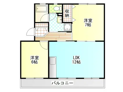 第5木村ハイツ(2LDK/3階)の間取り写真