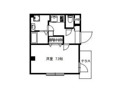 シャンボール中野(1K/1階)の間取り写真