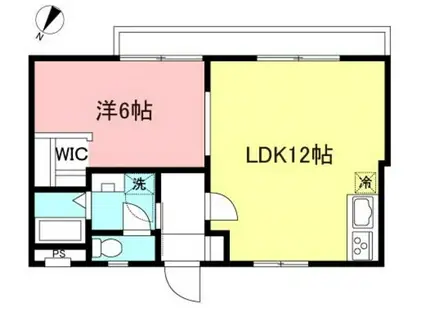 クレセントN壱番館(1LDK/2階)の間取り写真