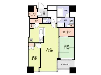 プラウドタワー千代田富士見(2LDK/28階)の間取り写真