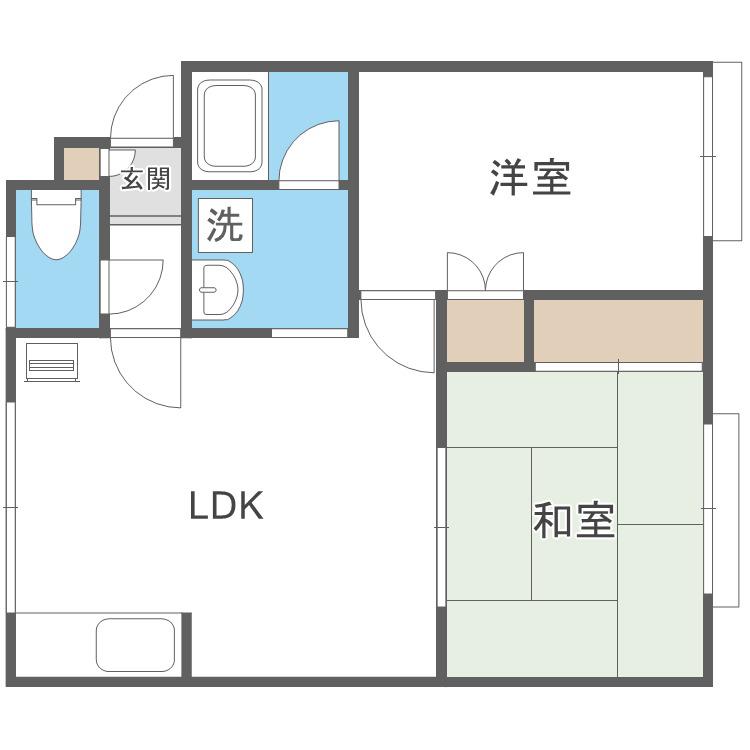 ホワイトコートカヤⅧ(2LDK/2階)の間取り写真