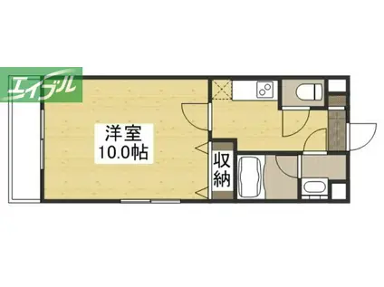 URBANO奥田(1K/2階)の間取り写真