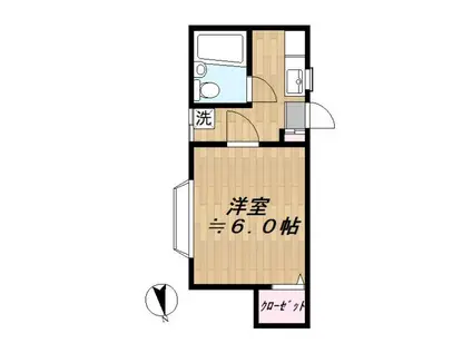 コーポ大沢(1K/1階)の間取り写真