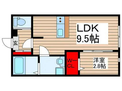 KEIAI RESIDENCE 清瀬III(1LDK/2階)の間取り写真