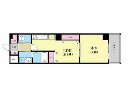 MALULANI(1LDK/6階)の間取り写真