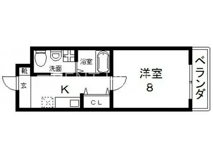 セゾンクレアスタイル新今里(1K/3階)の間取り写真