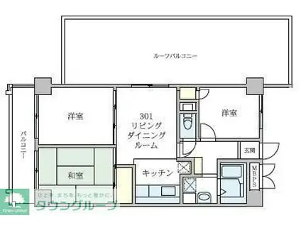 若葉グリーンプラザ八番館(3LDK/3階)の間取り写真