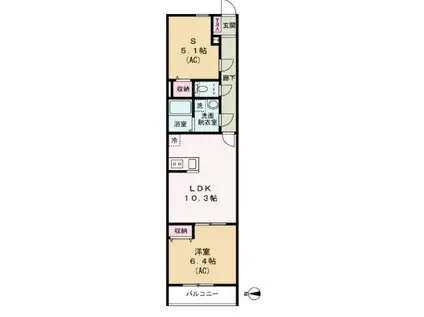 エクセラン舎人II(1SLDK/2階)の間取り写真