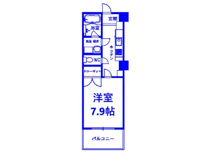 ヴェルドミール(1DK/4階)の間取り写真