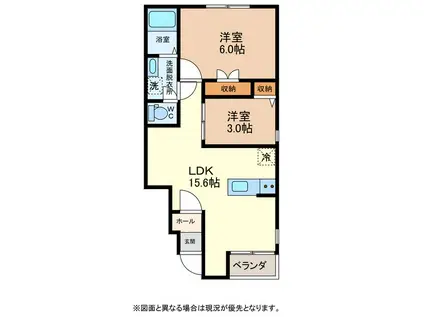 LA TOUR NET. HUIT(2LDK/1階)の間取り写真