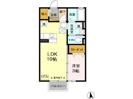 CO-MIKAプロバンス館(1LDK/1階)の間取り写真