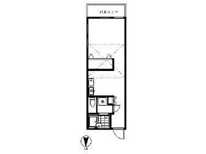 セレブYAGA(1DK/2階)の間取り写真