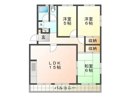 さくらハイツ(3LDK/1階)の間取り写真