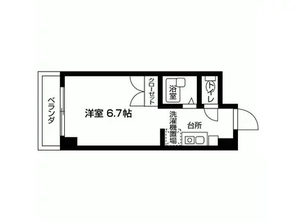 BLUME武庫之荘(1K/3階)の間取り写真