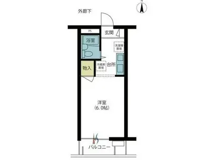 マーシャルハイツ杉並1号棟(ワンルーム/1階)の間取り写真