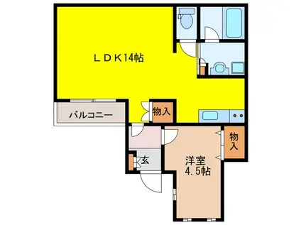 M-III(1LDK/1階)の間取り写真