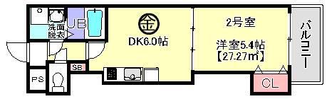 金太郎ヒルズ70(1DK/4階)の間取り写真