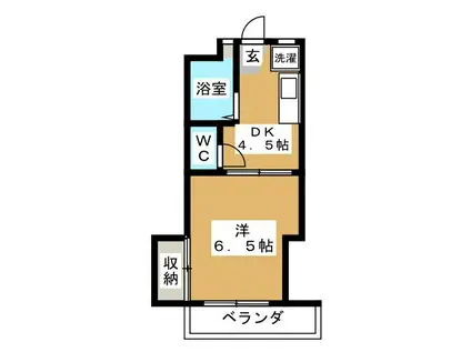 荒川ハイツ(1DK/2階)の間取り写真