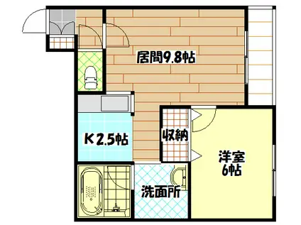 FROSTY MOON A(1LDK/2階)の間取り写真
