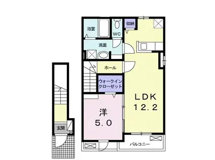 プランドール I(1LDK/2階)の間取り写真