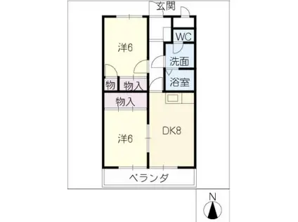 ダイアヒルズ平和I(2DK/3階)の間取り写真