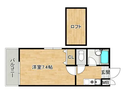 KS鳥飼APARTMENT(1K/3階)の間取り写真