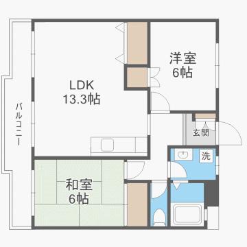 メゾン・ド・FUJI2(2LDK/1階)の間取り写真