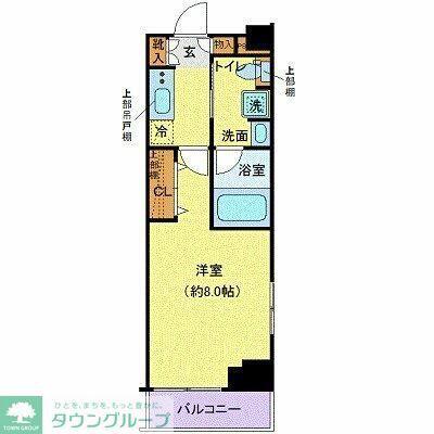 クレヴィスタ西馬込(1K/2階)の間取り写真